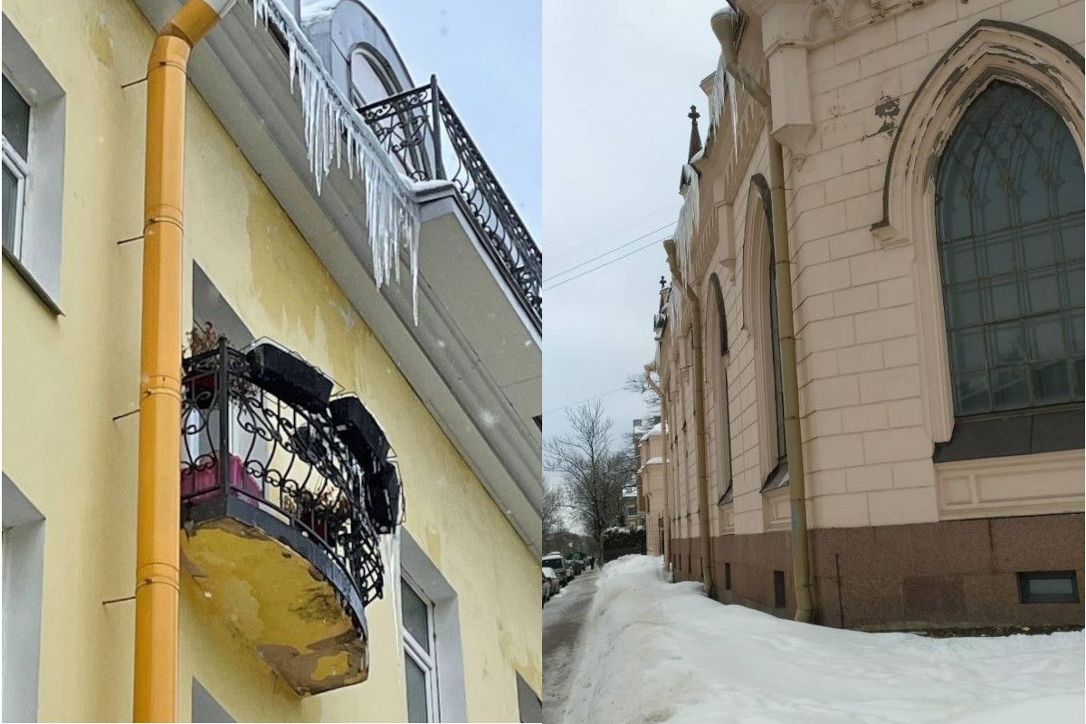 Оттепель привела к массовому падению сосулек с крыш домов Петербурга. 10488.jpeg