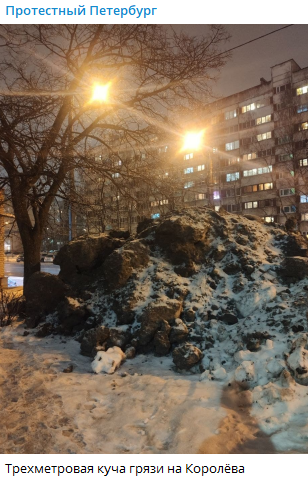 Коммунальщики сваливают грязный снег на зеленые насаждения в Петербурге. 10570.png