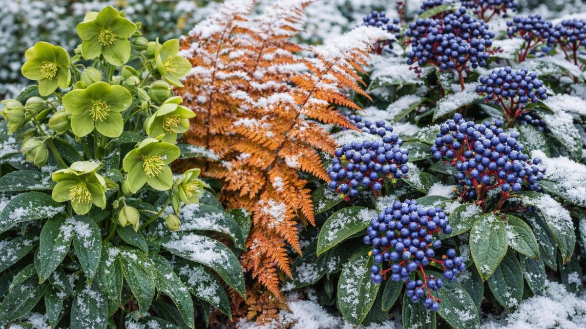 Зимний красивый сад