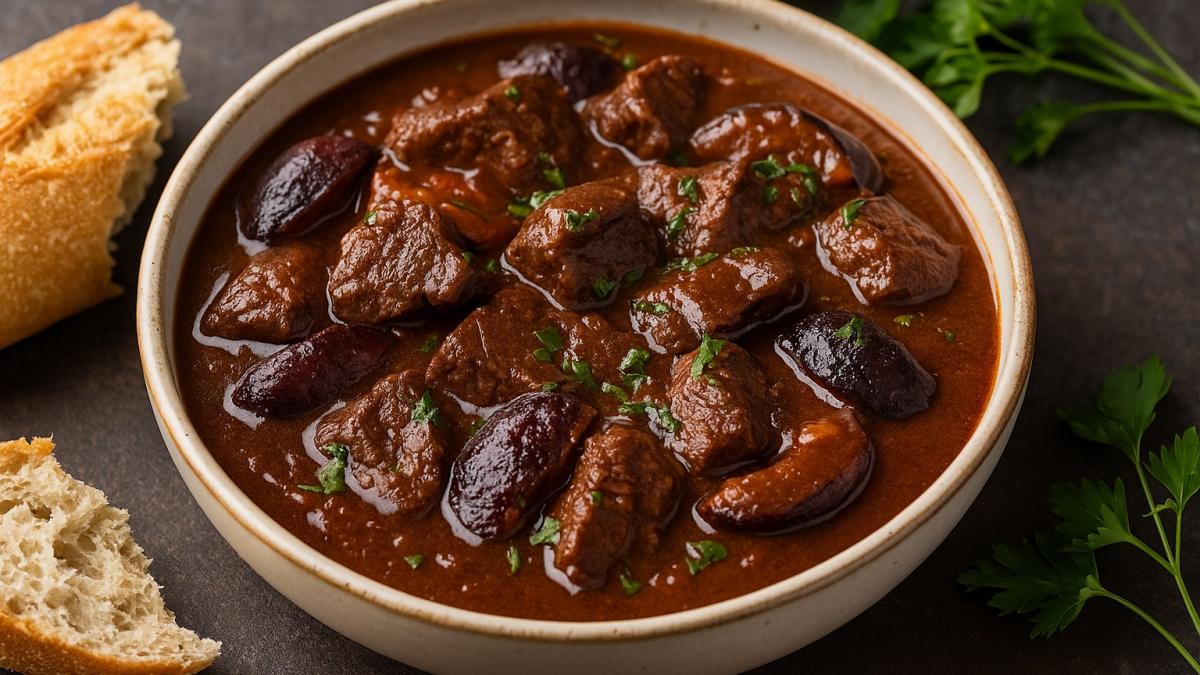 Говядина, тушенная со сливами