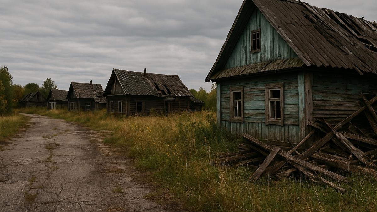 Заброшенный поселок в России Заброшенный поселок в России