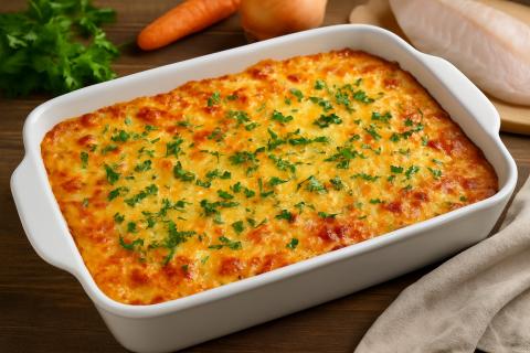 Мясо по-деревенски с картошкой сочетает в себе мясо, овощи и гарнир