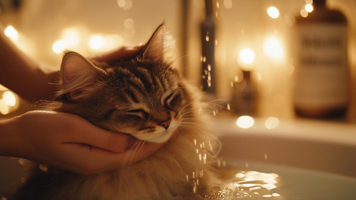 Купание кошки