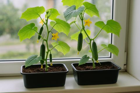 Температура 20–25 °C поддерживает рост огурцов в квартире — агрономы
