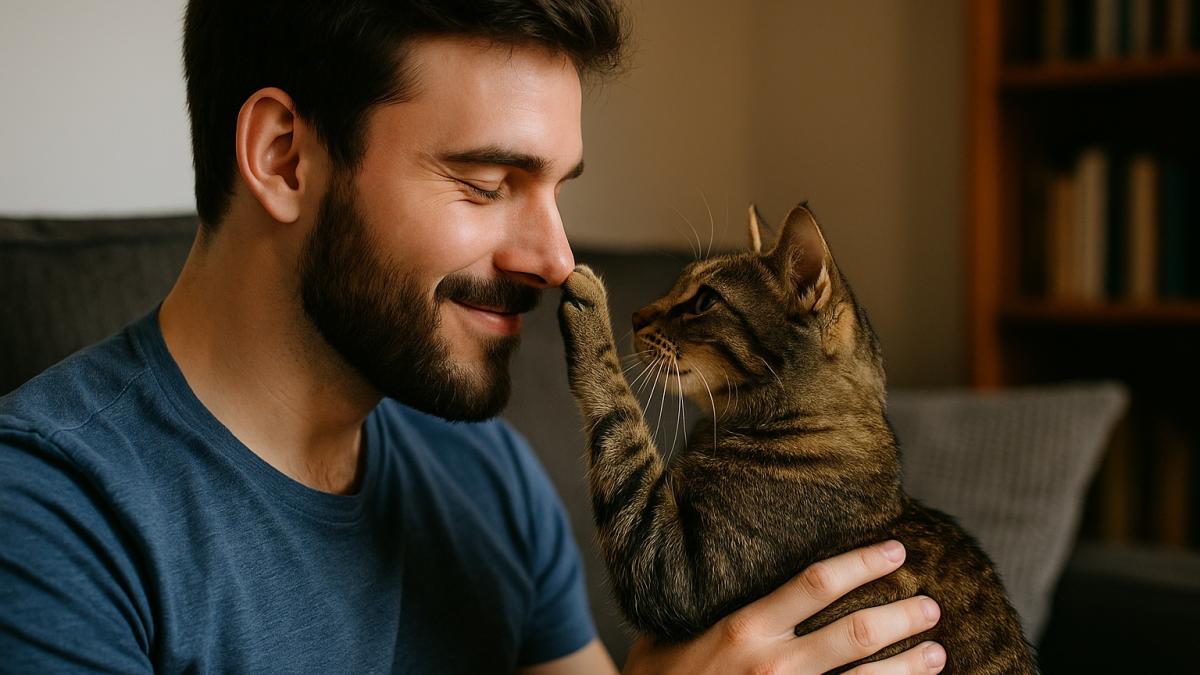 мужчина с котом