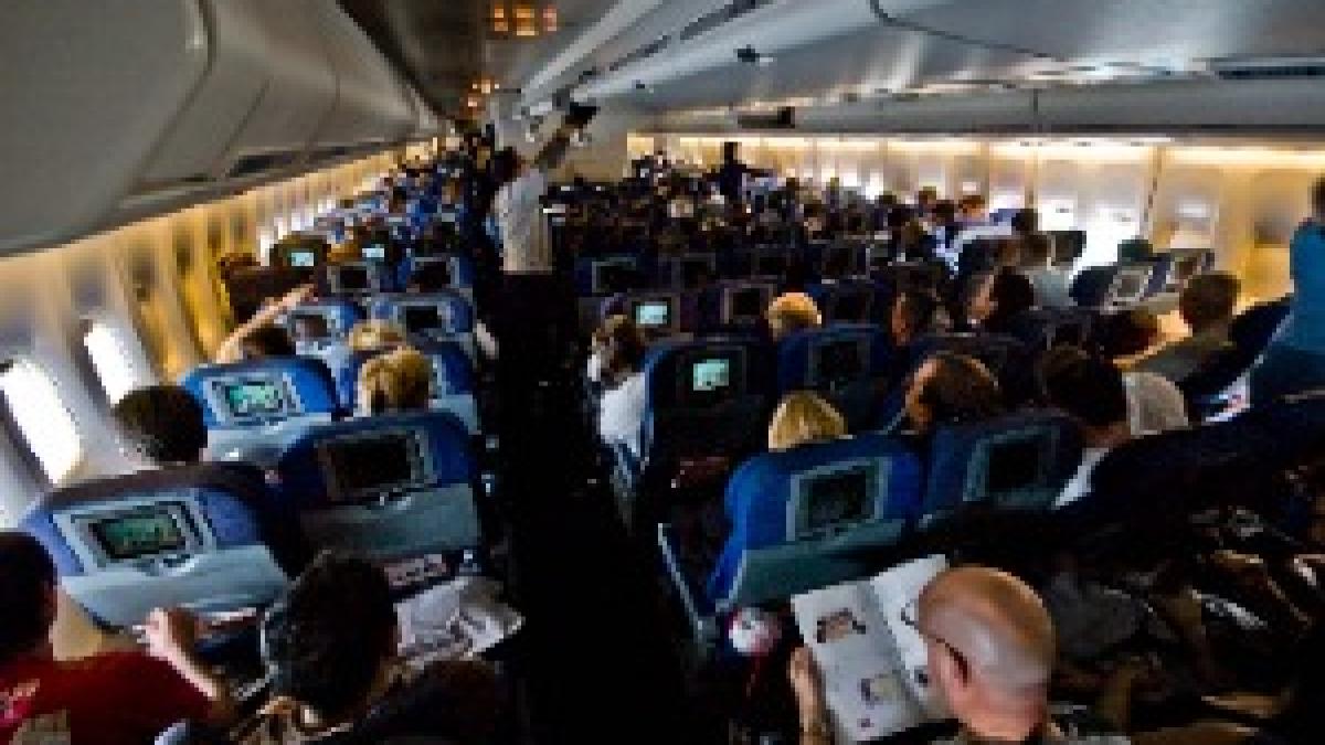 British Airways 747-400 World Traveller cabin