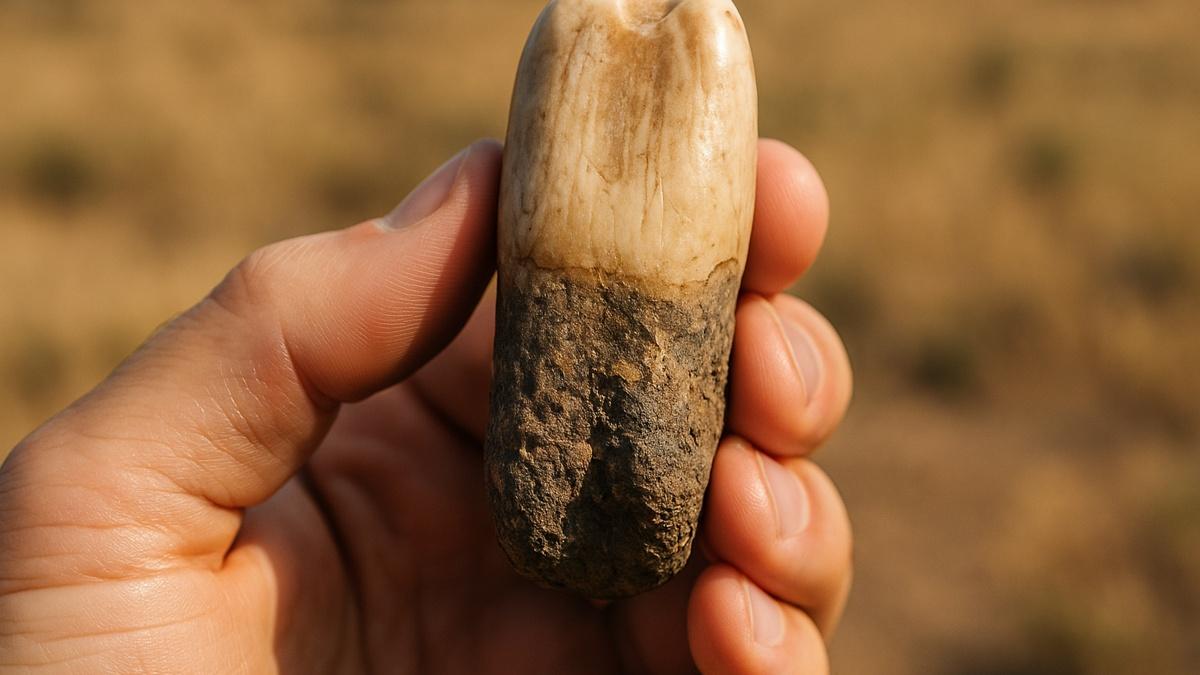 Древний зуб ископаемого Древний зуб ископаемого