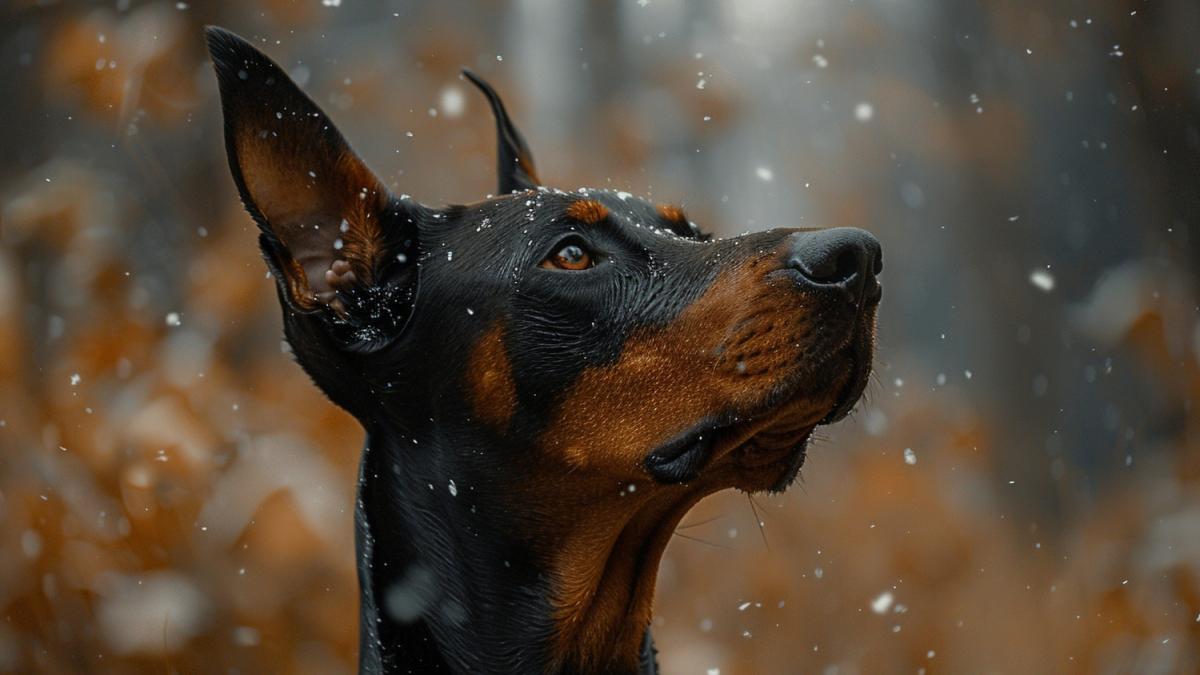 Собака породы Доберман