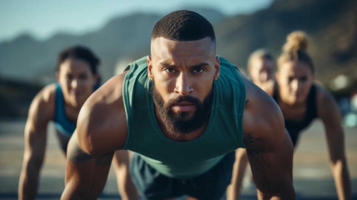 Люди отжимаются