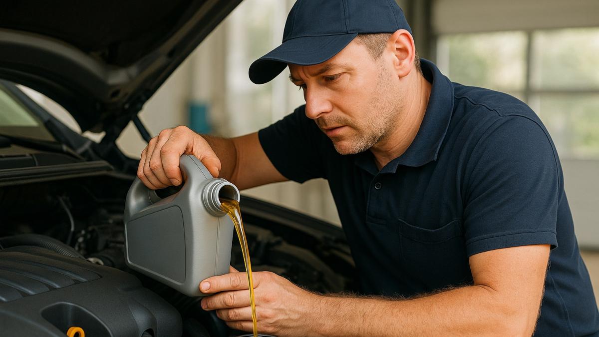 Заливка моторного масла