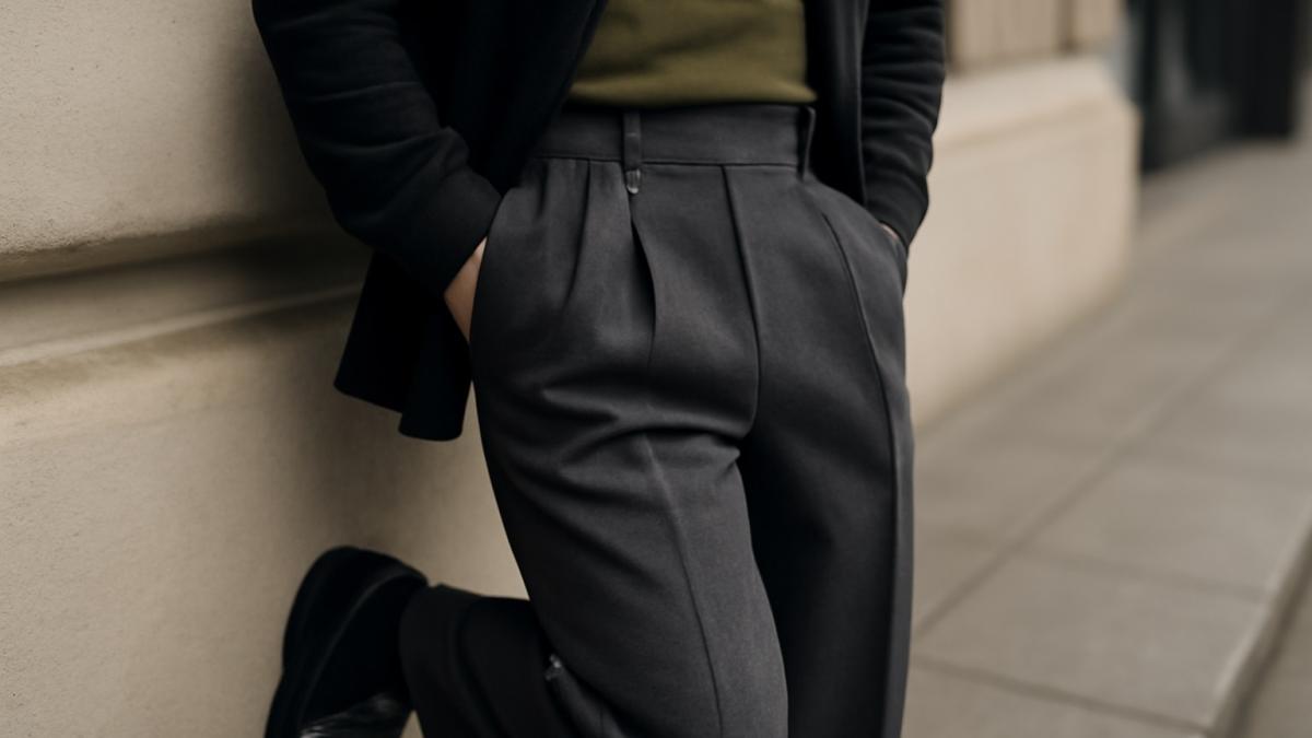 Мужчина в брюках с плессировкой Мужчина в брюках с плессировкой