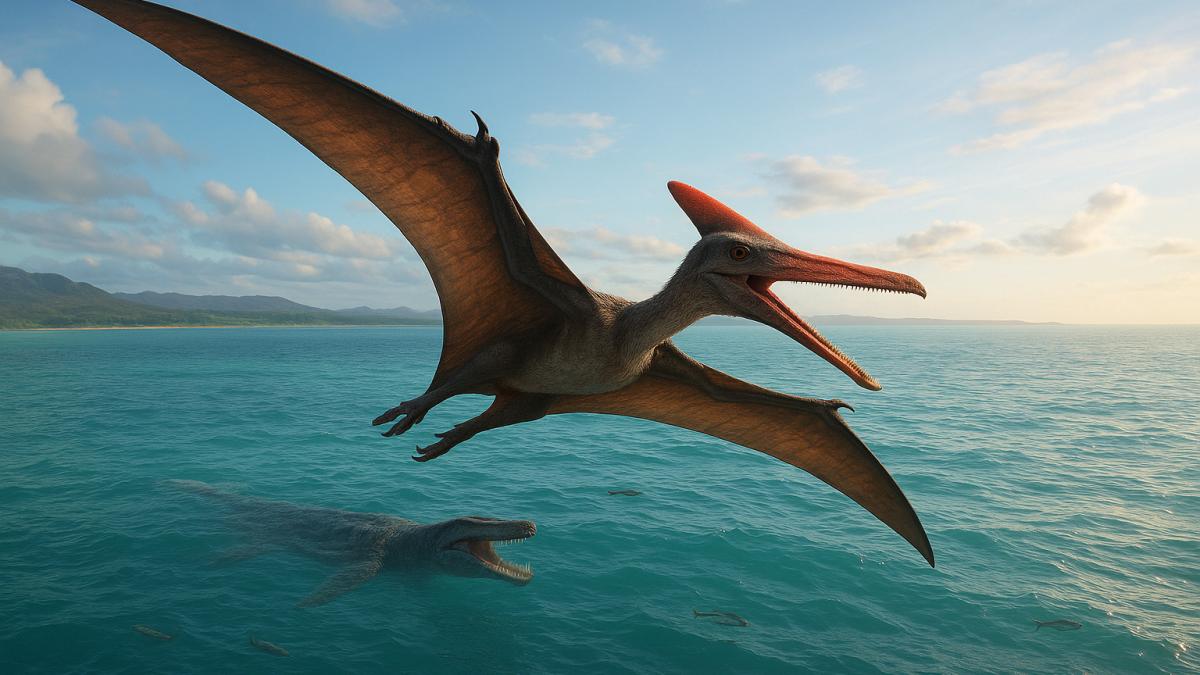 Птерозавр над морем Эроманга