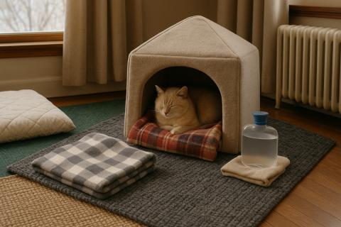 Кошки спят лучше в специальных лежанках