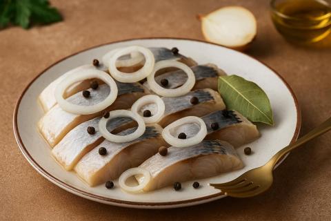 Домашняя малосольная сельдь готовится за 2 часа в маринаде — повар