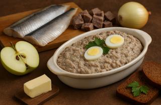 Селёдочный паштет готовится из филе рыбы, моркови и сливочного масла — повар