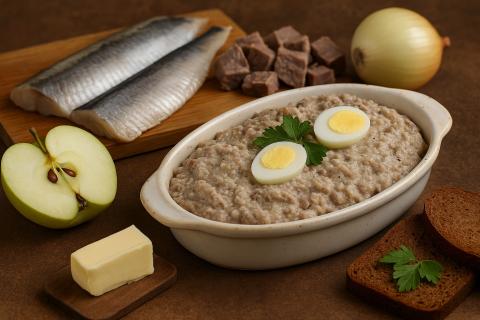 Селёдочный паштет готовится из филе рыбы, моркови и сливочного масла — повар