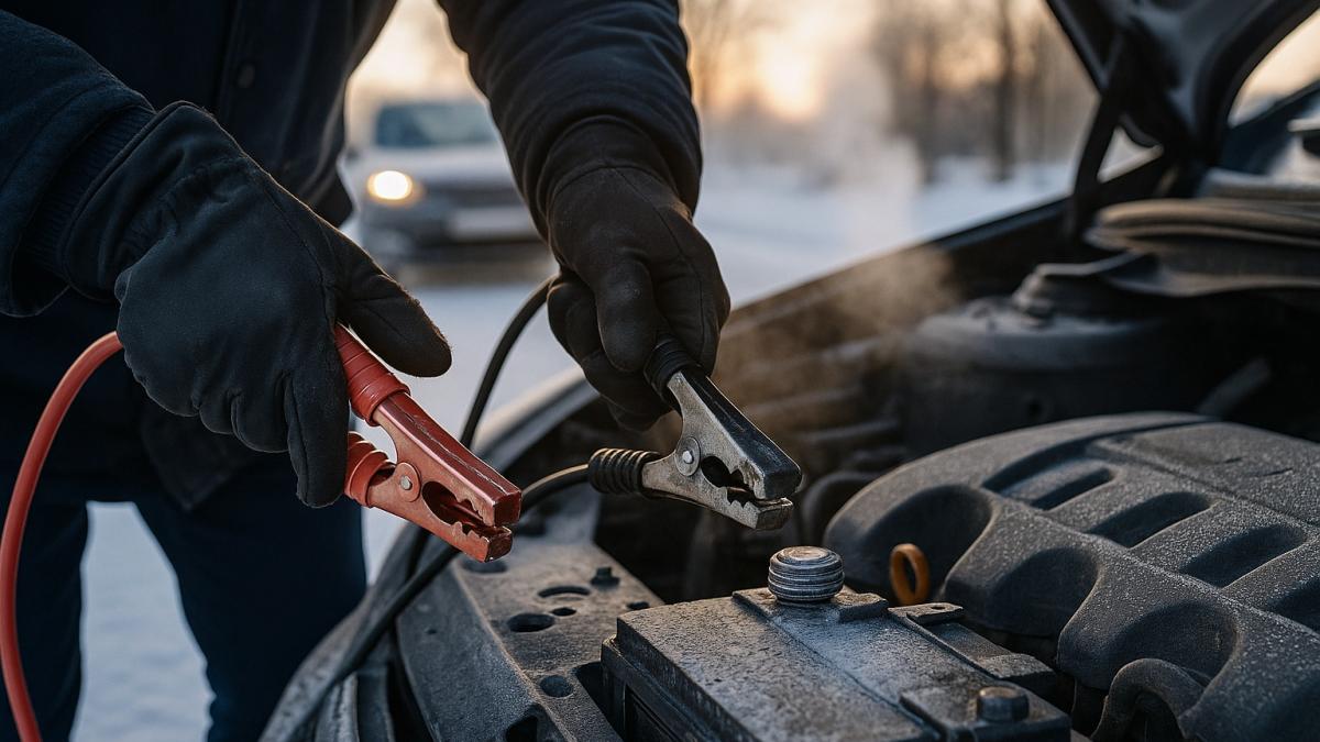 Прикуривание автомобиля зимой Прикуривание автомобиля зимой