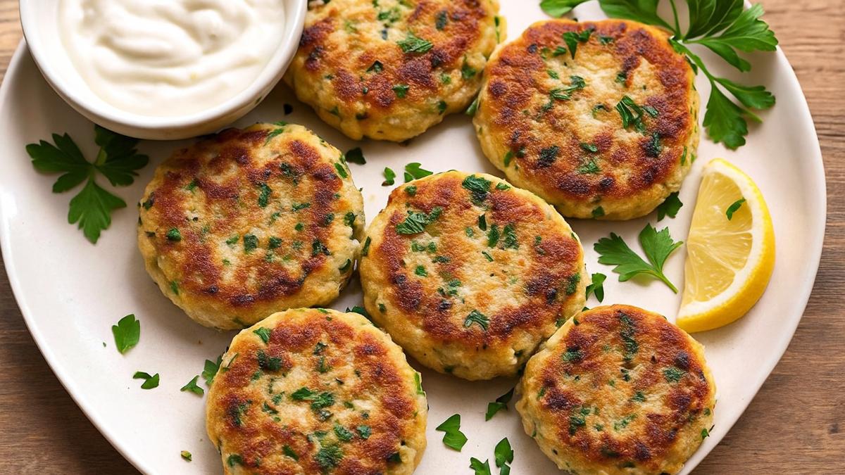 Котлеты из краба с луком и зеленью