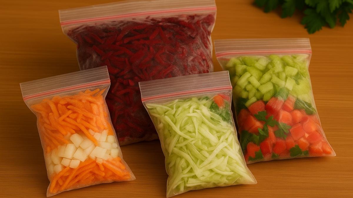 Домашняя заморозка овощей для борща Домашняя заморозка овощей для борща