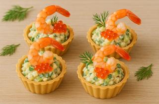 Креветки с хвостиками улучшают оформление тарталеток по сведениям кулинаров