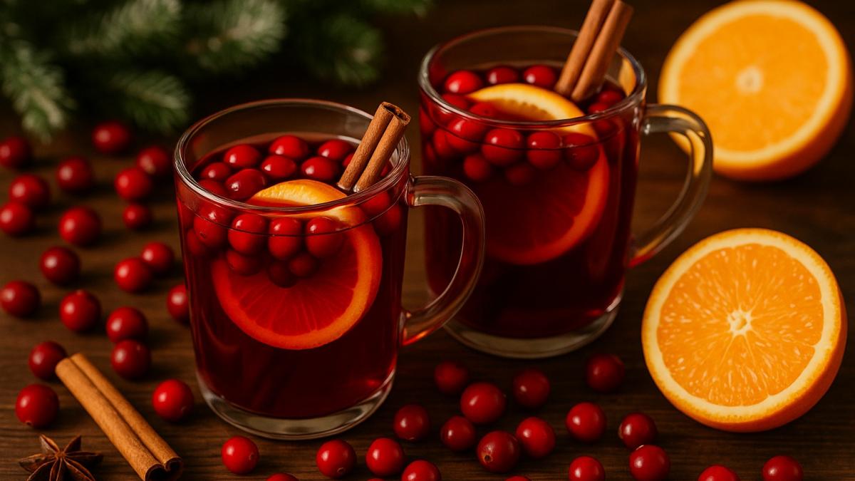 Чай с клюквой и апельсином