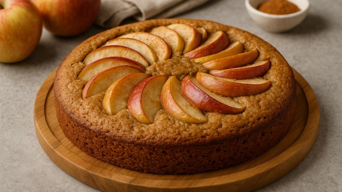 Пирог из цельнозерновой муки с яблоками