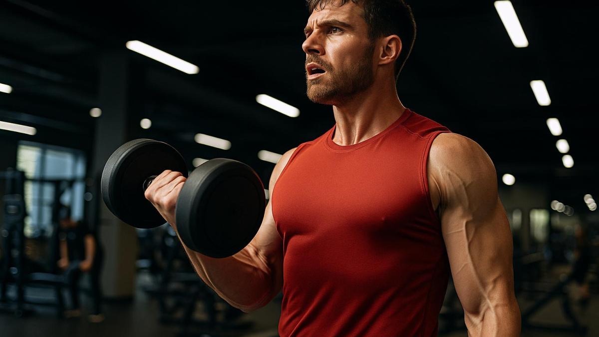 Подъём гантель