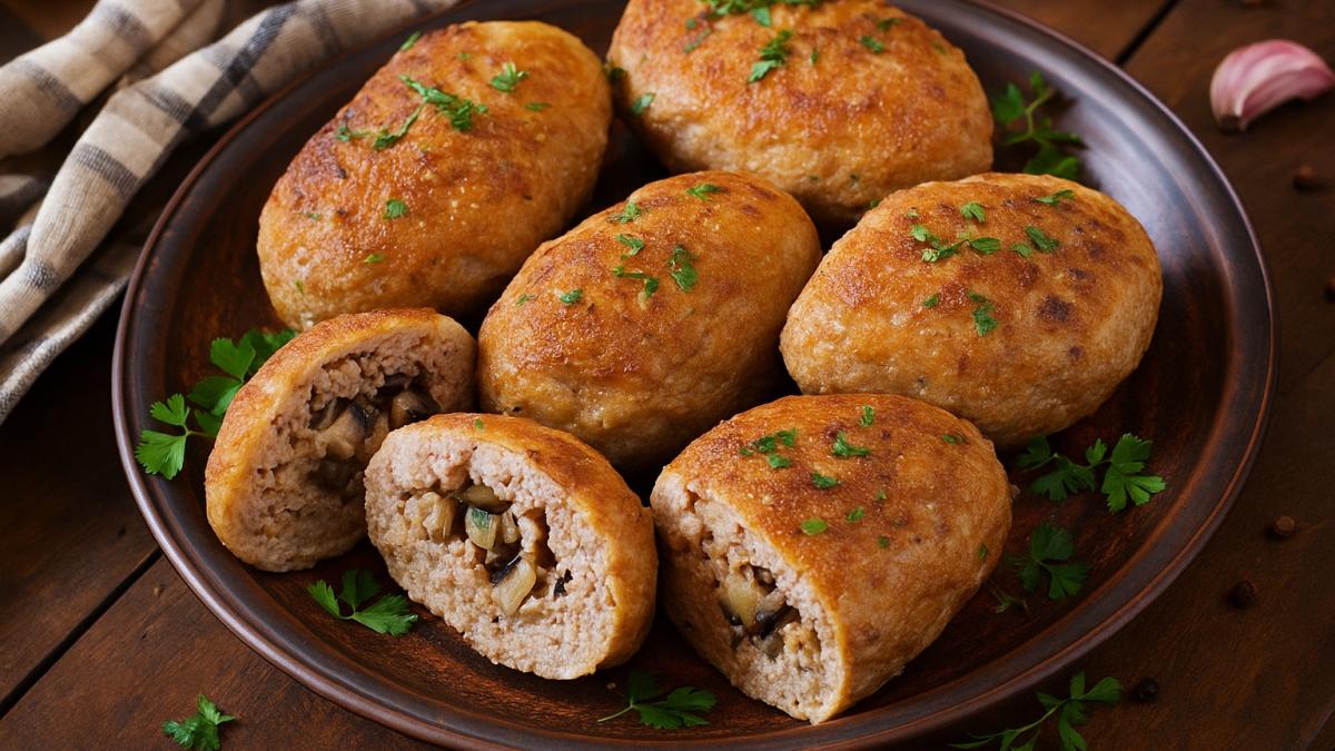 Мясные зразы с грибами