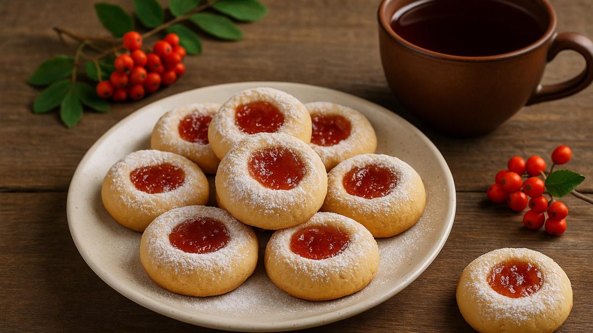 Печенье с рябиновым вареньем