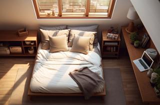 Маленькую спальню оформили с учетом визуального расширения — House Beautiful