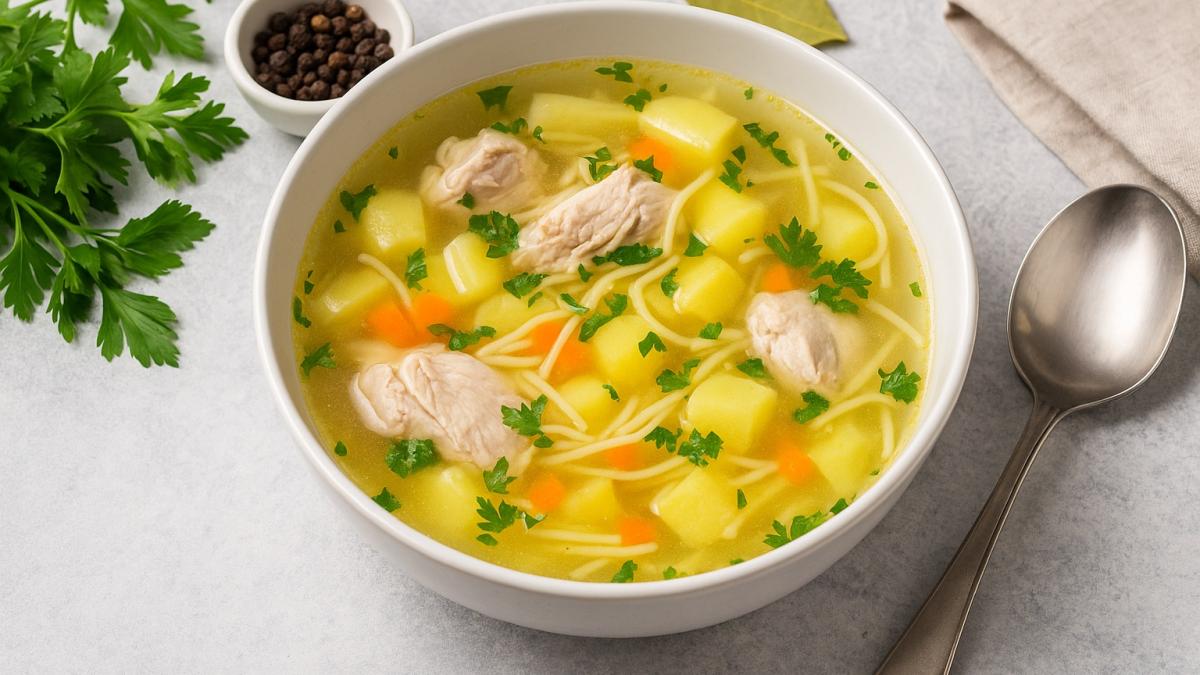 Куриный суп с вермишелью