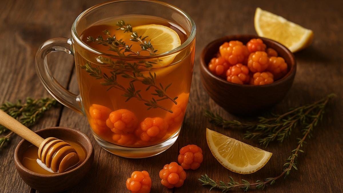 Чай с чабрецом и морошкой