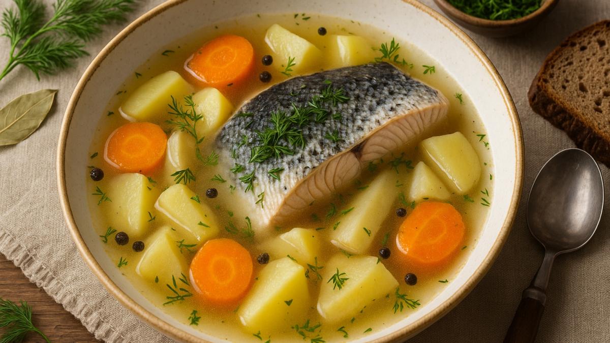 Суп из тайменя с кореньями Суп из тайменя с кореньями