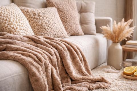 Полотенце на крышке собирает грязь с дивана — клинеры