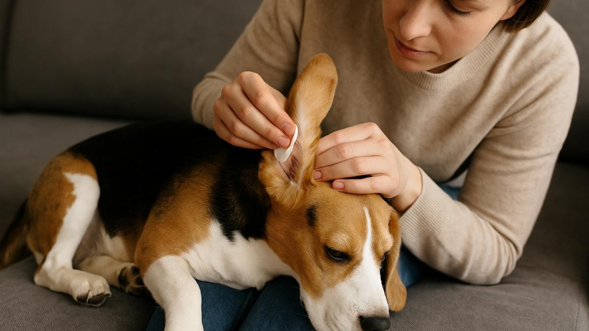 чистка ушей собаки
