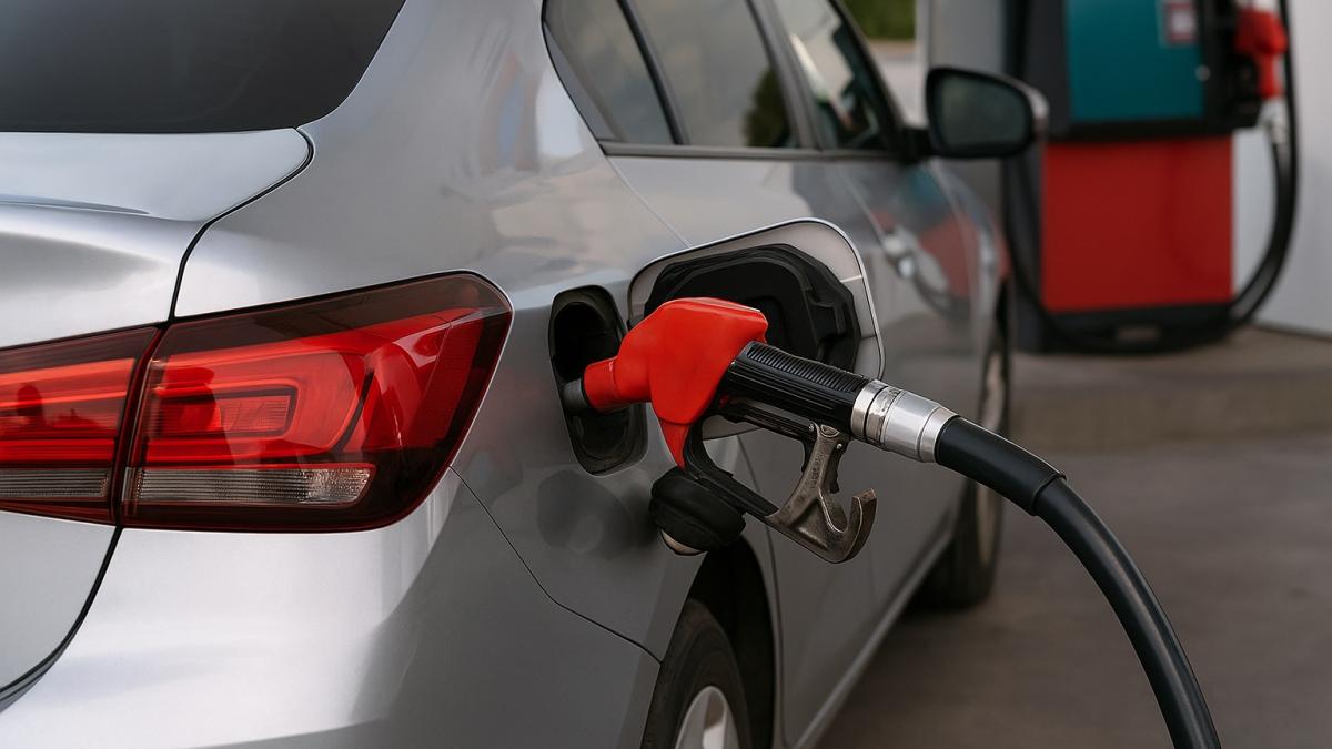 Автомобиль на заправке Автомобиль на заправке