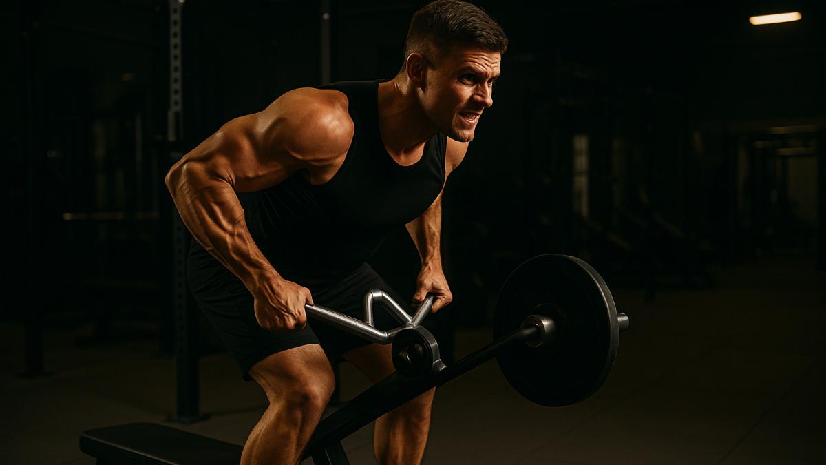 Тяга Т-образного грифа в тренажёрном зале