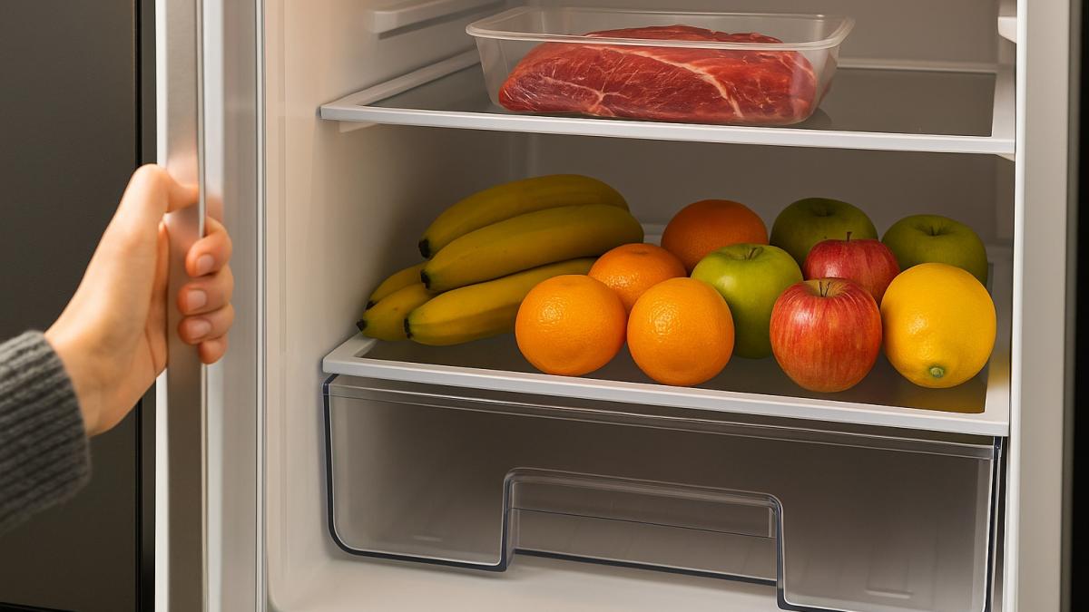 Человек открывает холодильник