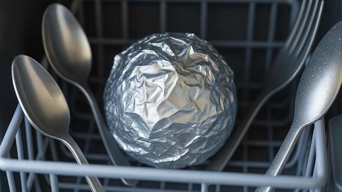 Фольга и посуда в посудомоечной машине