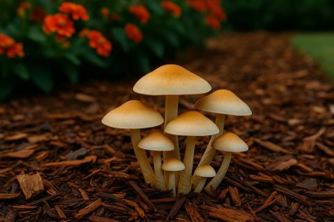 Избыток влаги и тень — главные причины роста грибов в садовой мульче Избыток влаги и тень — главные причины роста грибов в садовой мульче