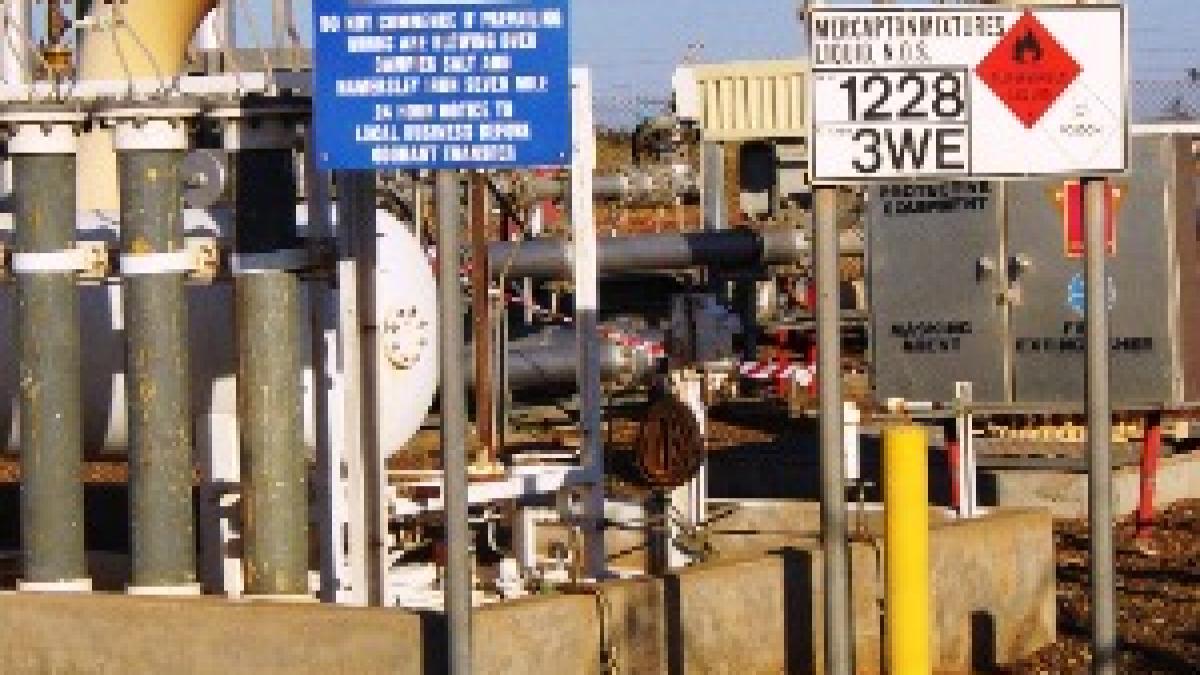 Gas pipeline odourant injection facility