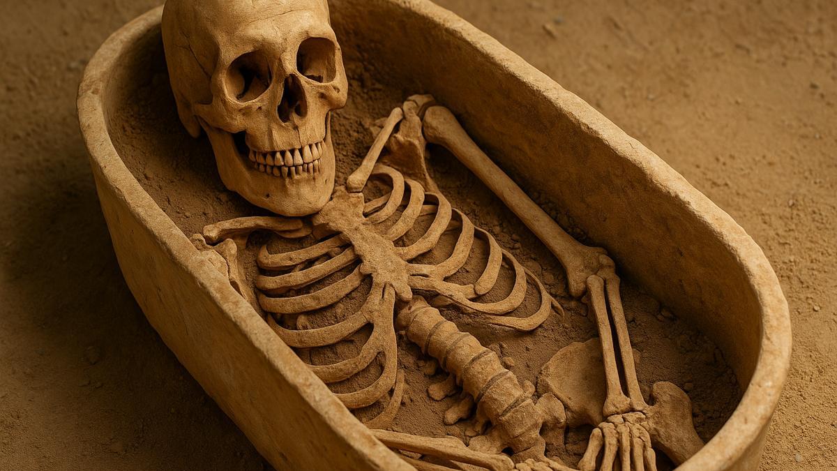 Древний египтянин в погребальном сосуде