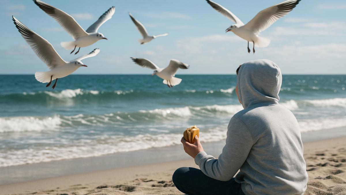 Чайки у моря