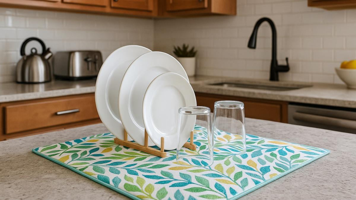 Сушильный коврик на кухне