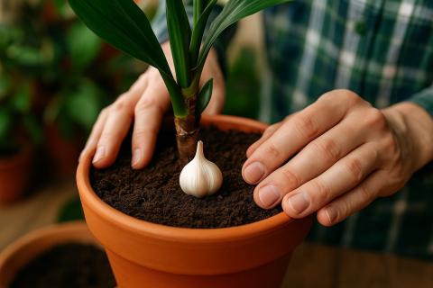 Чеснок в горшке помогает цветам бороться с грибками и насекомыми — агроном