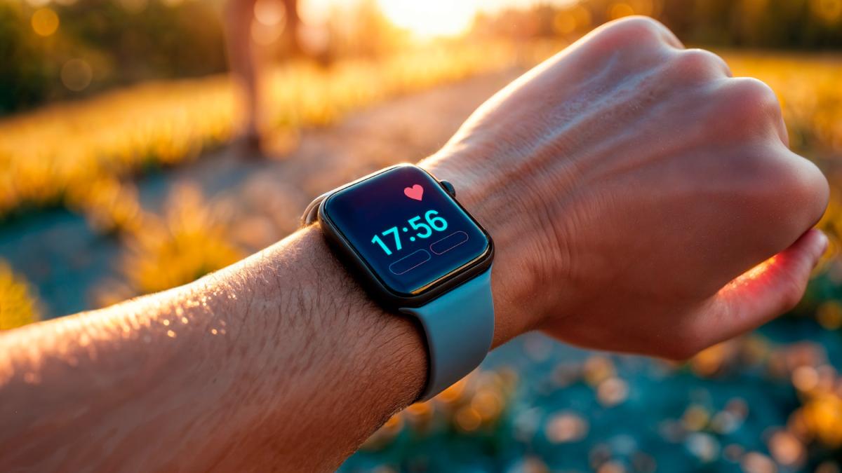 Умные часы на запястье во время тренировки