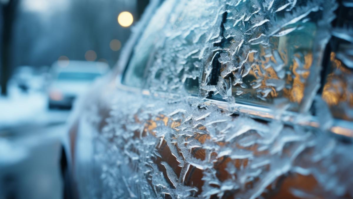 Автомобиль в экстремальную зимнюю погоду