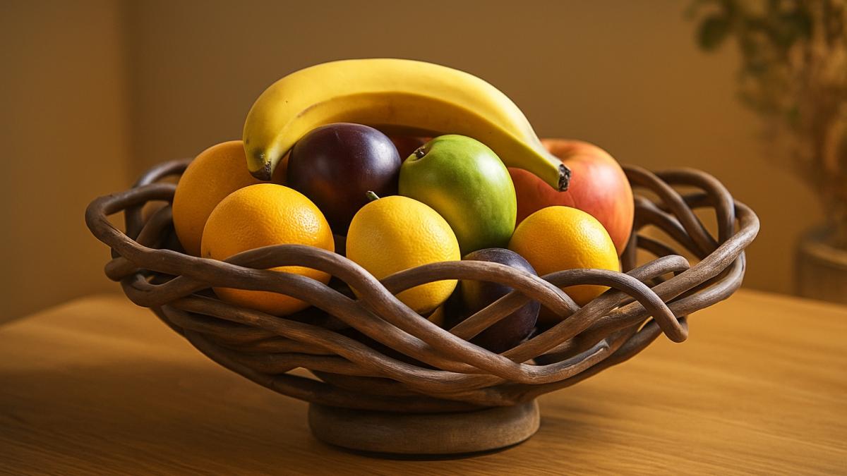 Дизайнерская ваза с фруктами