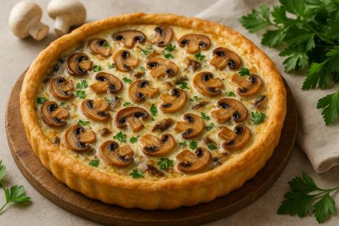 Жаль, раньше жарил грибы неправильно: теперь всегда добавляю сыр — пирог получается ароматнее леса