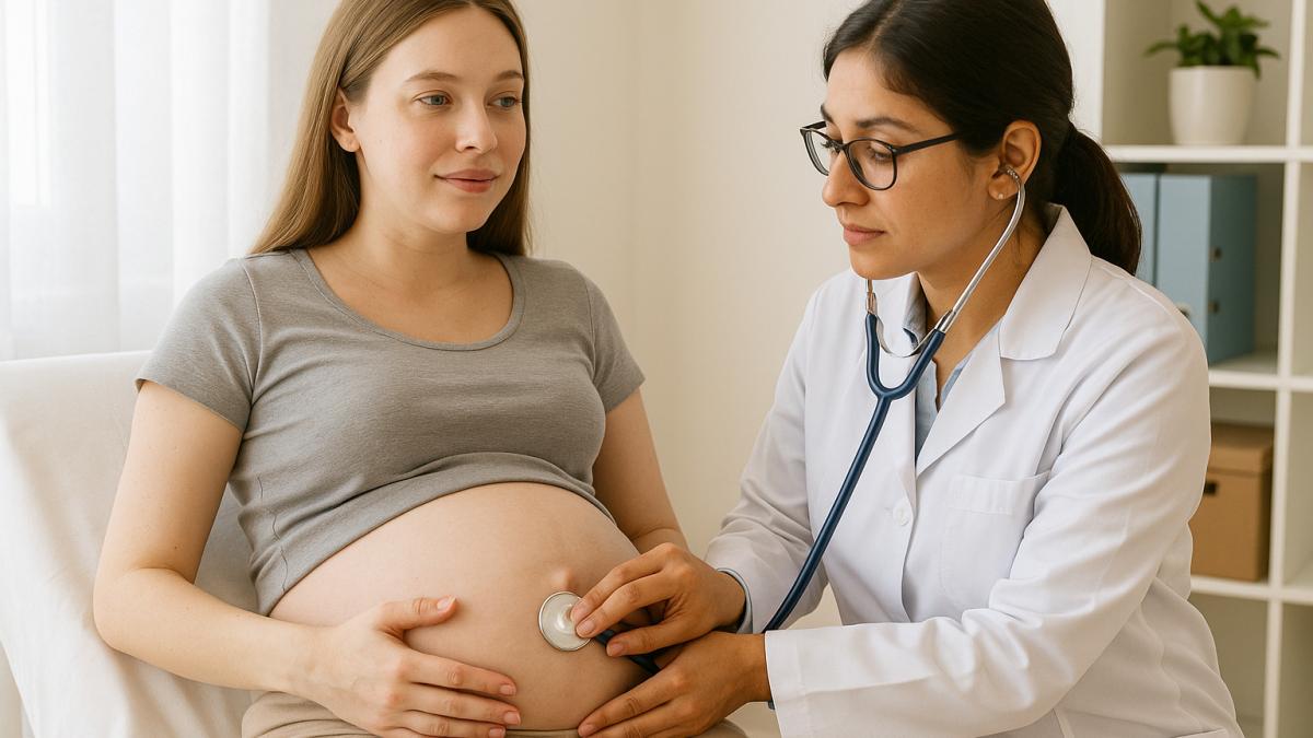 Беременная девушка на обследовании